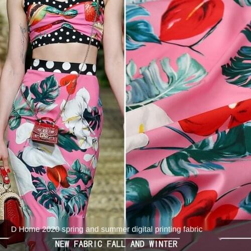 150cm Wide Stretch Satin Shirt Dress 100% Polyester Fabric Brand Fabrics Wholesale Cloth Per Meter Sewing