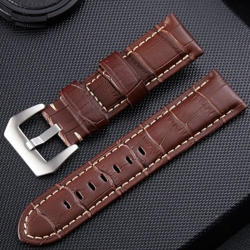Genuine Leather Watch Band Strap for Watchband size 20 22 24 26mm Black Brown Watch wristband Bracelet