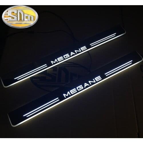 SNCN Waterproof Acrylic Moving LED Welcome Pedal Scuff Plate Pedal Door Sill Pathway Light For Renault Megane 2010 - 2016 2017