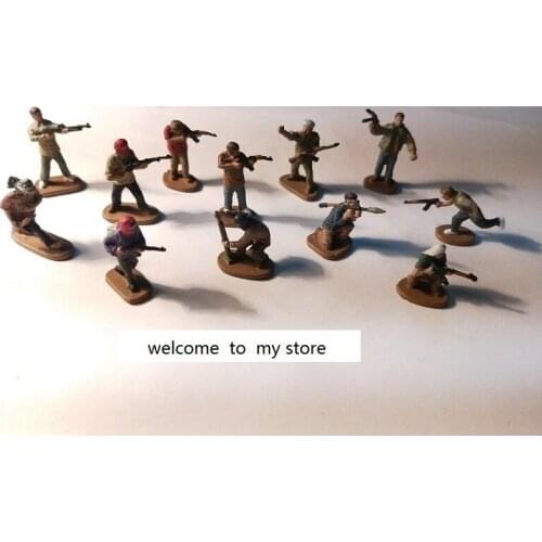 Super mini pvc figure 1: 72 Modern Middle East guerrillas painted white mold 12pcs/set