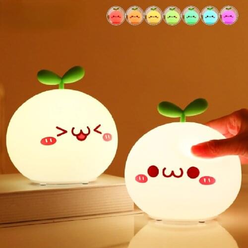 LED Cartoon Night Light Lamp Soft Silicone 5V 1200 mAh 8 Hours Touch Sensor Working Kids Cute Night Light BP-D-PPD-U Gift