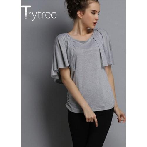 Женские шелковые футболки Trytree China At AliExpress