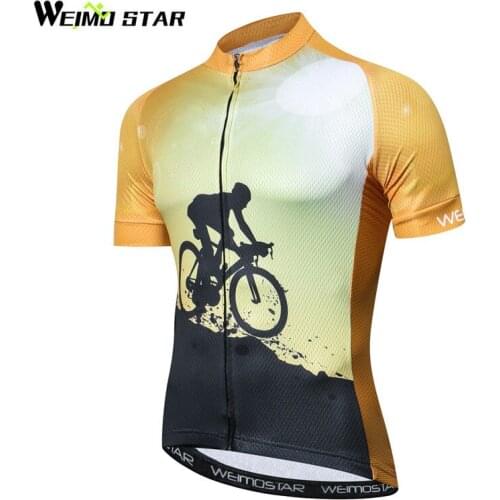 Weimostar Summer Cycling Jersey Shirt Men Quick Dry Bicycle Cycling Clothing Ropa Ciclismo Short Sleeve MTB Bike Jersey Shirt