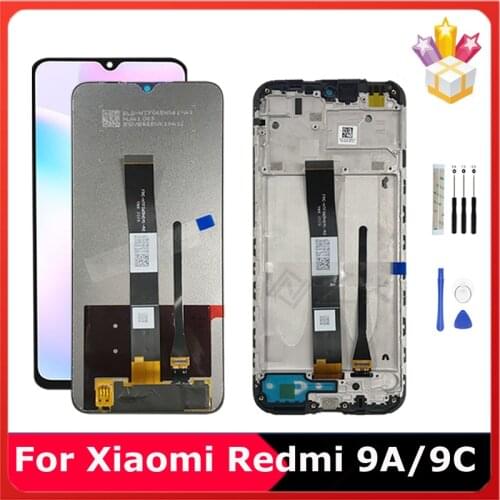 6.53"For Xiaomi Redmi 9A 9C LCD Digitizer Display M2004C3L Panel Glass Touch Screen With Frame Assembly Replacement Repair Parts