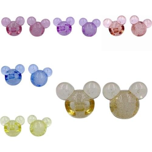10Pcs Transparent Mouse DIY Accessories Jewelry Making Necklace Bracelet 25*29mm Candy Color Pendant Handing Craft