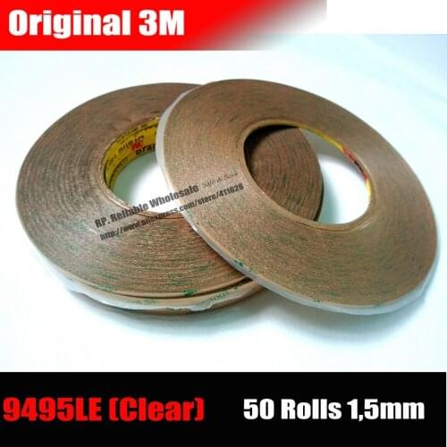 100 Rolls (1.5mm*50M) Ultra Slim Strong Adhesion Two Side Clear Sticky Tape 3M 9495LE for iphone 4s 5 ipad Frame Screen Digizter