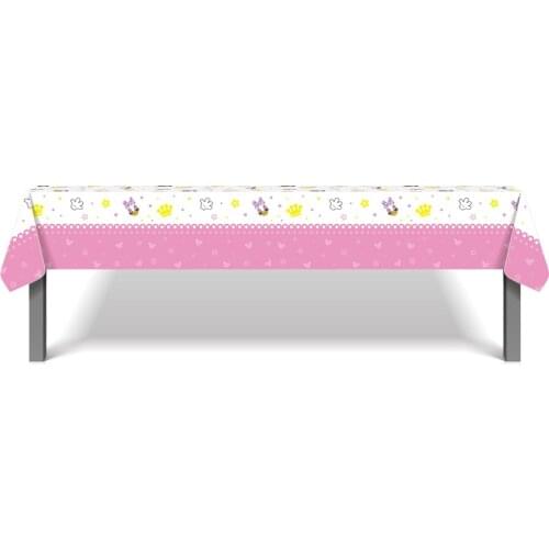 130*220cm PE Pink Cartoon Mini Mouse Theme Birthday Party Tablecovers Disposable Tablecloths Baby Shower Party Decoration