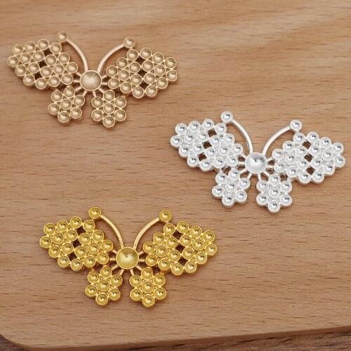 20 Pieces 42*24mm Metal Butterfly Vintage Headwear Cabochon Base DIY Jewelry Making