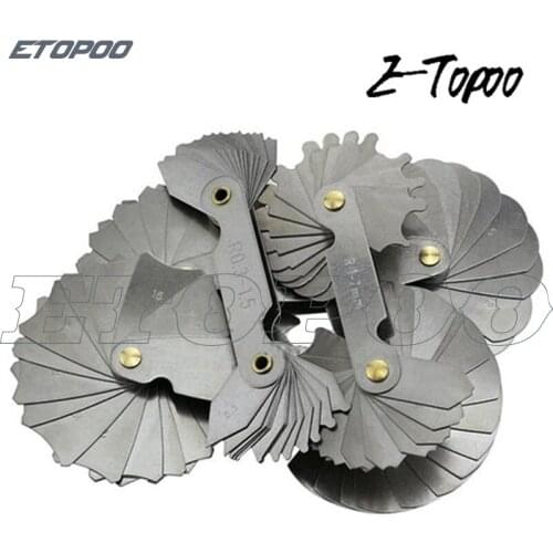 4Pcs Radius Gauges R0.3-1.5 R1-7 R7.5-15 R15.5-25 Stainless Steel Concave Convex Arc Measuring Tools