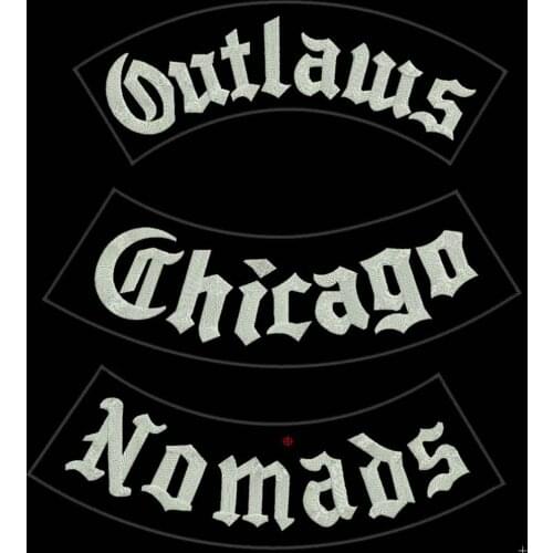 Chicago rocker Patch Embroidered Applique Sewing Label punk biker Patches Clothes Stickers Apparel Accessories Badge