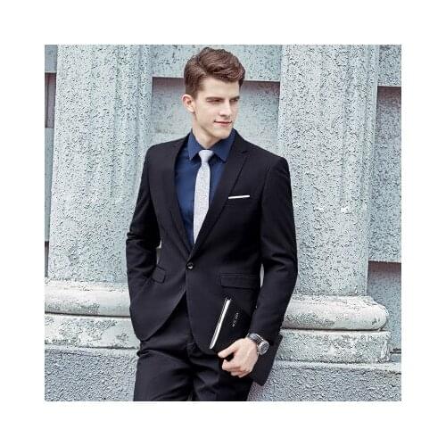 Clssic Handsome Customized Mens Suits One Button For Wedding Party Business Suits 2 Pieces Mens Suit Sets Jacket Pants Men Suit