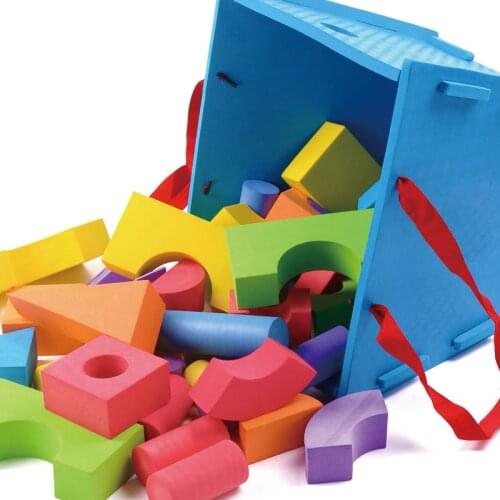Children Early Learning Toy EVA Foam Building Blocks Kids Educational Toys Barrel Package