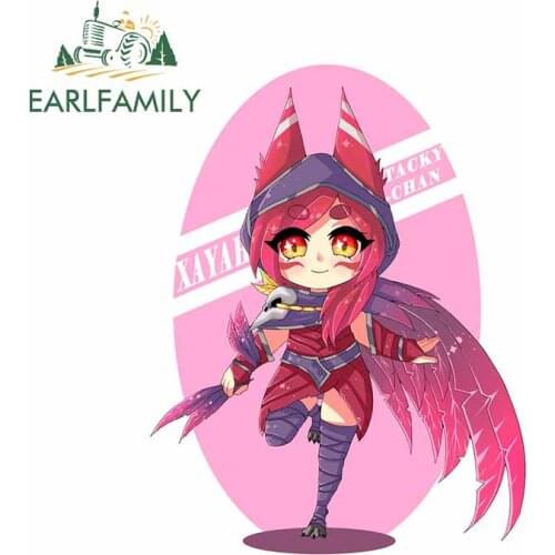 EARLFAMILY 13cm x 10.1cm for XAYAH League of Legends Car Stickers Waterproof Occlusion Scratch RV VAN Car Door Decal Decoration