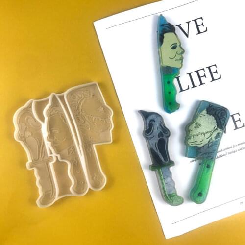 Halloween Big Knife Decoration Silicone Mold DIY Dagger Defense Decoration Mirror Crystal Epoxy Resin Mold