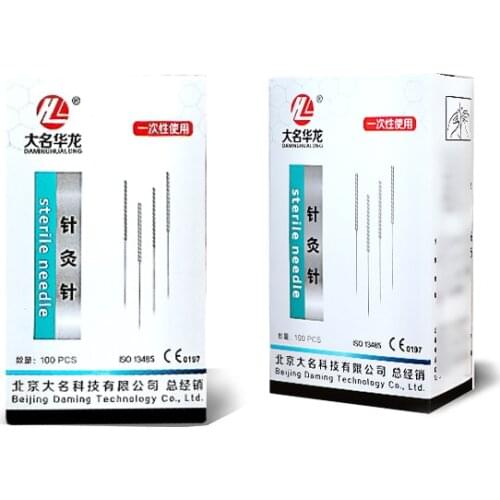 2 boxes 100pcs hualong plastic handle acupuncture needle face massage accupuncture needles 0.14/0.16/0.18/0.20mm