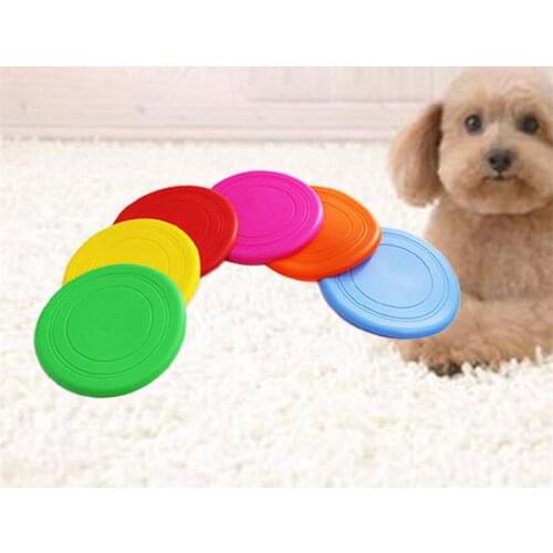 Dog Toy Interactive Pet Chew Toys Flying Discs Soft Rubber Disc Silicone Flying Saucer Funny Outdoor Training Puppy Products