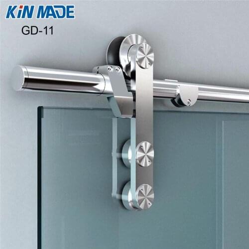 KIN MADE GD11 Elegent glass sliding door full set hardware(satin finish)+free shipping