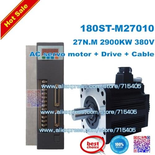 High-power servo motor kits 180ST M27010 2.9KW servo motor 27N.M 380V 2900W servo motor CNC Machine upgrade