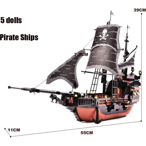 Black Pearl Ship Building Blocks Pirate Ships Pirate Figuresed Model Caribbeaned Bricks Drop Shipping Kids Toys Gifts