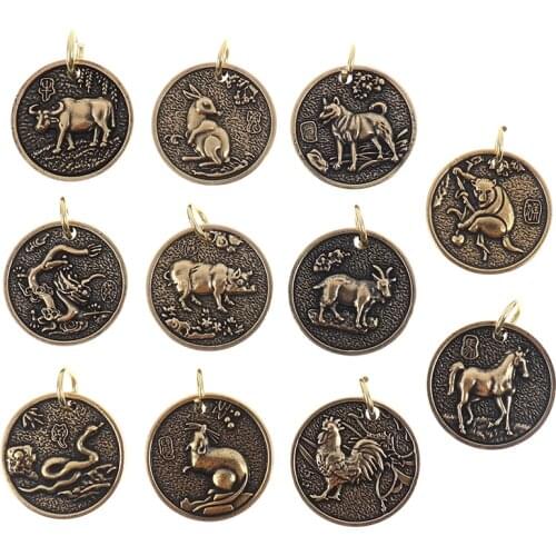 Brass Animal Statue Ornament Chinese Zodiac Rat Ox Tiger Rabbit Dragon Snake Horse Sheep Monkey Chicken Dog Pig Desk