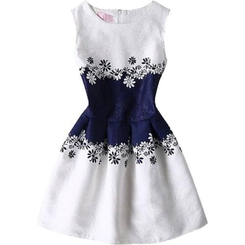 Summer Costume Little Girls Princess Dress fashion beach girl dress Spring Summer mini dress Printing Girls Party Dress S M L XL