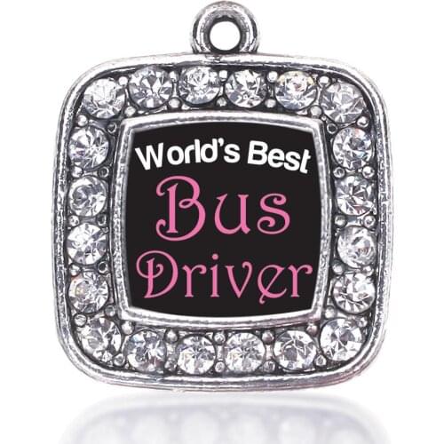 WORLDS BEST BUS DRIVER SQUARE CHARM