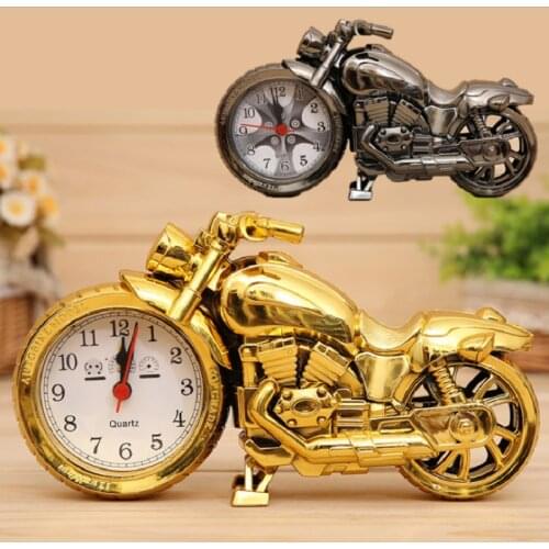 Upgraded Antique Motorcycle Clock Train Creative Alarm Student Childrens Bedroom Plastic Pointer Boutique Home Decor Gift
