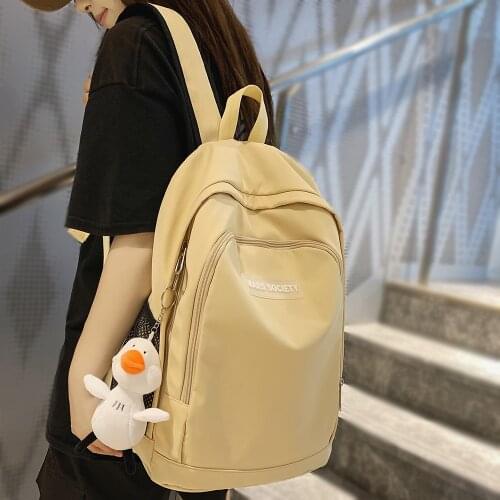 Cool Female Laptop Teenage Backpac Fashion Lady Solid Color Student Bag Travel Women Kawaii Book Backpack Girl Cute College Bags