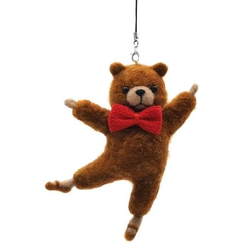 Dancing Bear Needle Felting Kit for Beginner Handmade Wool Felting Craft Kits Creativity Kit Needlework Felt English Manual
