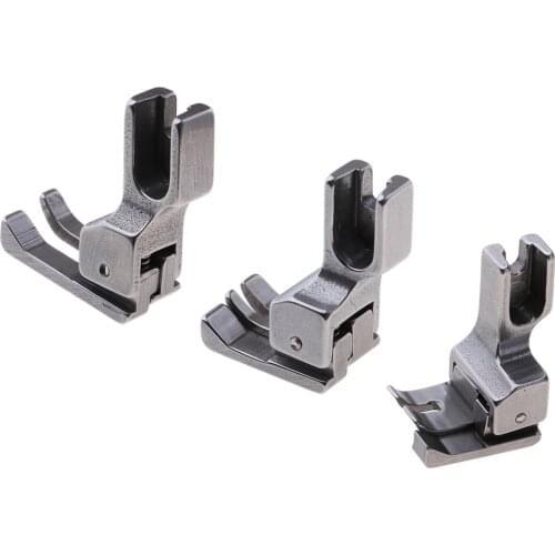 Pack of 3 Full Steel Compensating Presser Foot with Right Edge Guide Industrial Sewing Machine Part 1/4 1/8 1/16 inch
