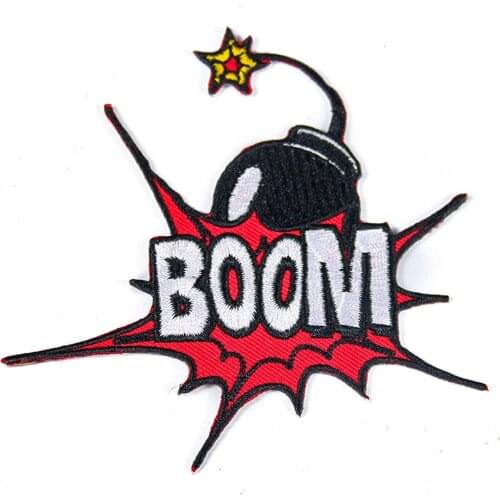 New Punk Bomb DIY Cloth Appliques Badge Embroidered Cute Letter Badges Hippie Iron On Kids Cartoon Patches For Clothes Stickers