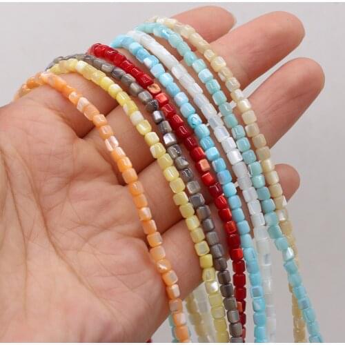 Natural Sea Shell Cylindrical Beads Multi-color Dyed Shell Loose Spacer Bead for Diy Bracelet Necklace Crafts Making Accessories