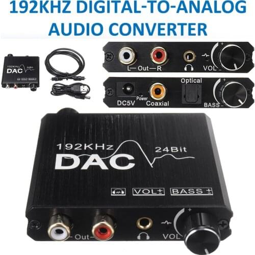 New Arrival 192kHz Digital Optical Coaxial Toslink to Analog RCA L/R Audio Converter Adapter Accessories