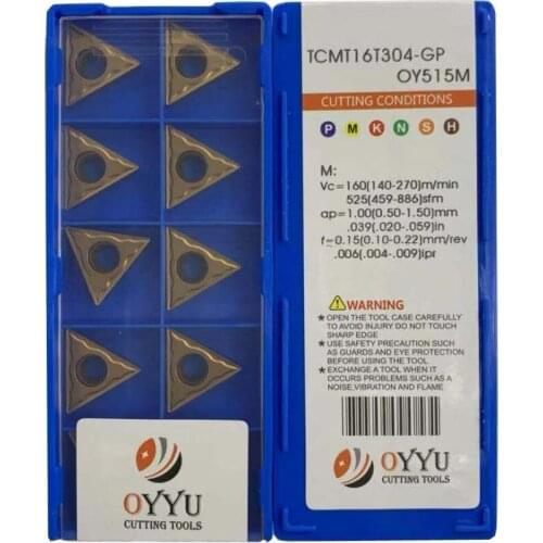 OYYU TCMT 16T304 16T308 TCMT16T304-GP TCMT16T308-GP OY515M Carbide Inserts Process Stainless Steel Lathe Tools Turning Cutter