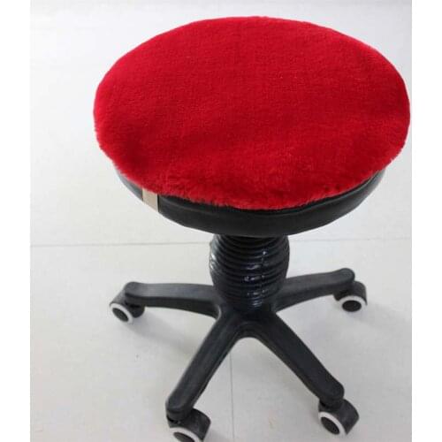 Artificial Wool Seat Back Cushion Round Square Faux Fur Sofa Pad Red Gray Black Pink White Tatami Mat Office Game Chair Cushions