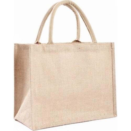 Portable Jute Reusable Tote Shopping Bag Grocery Organizer Storage Pouch U4LF