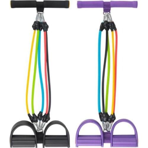 Five-tube Pedal Tensioner Different Colors And Different Tension Adjustable Pedal Elastic Rope Indoor Leg Pull Sit-up Abdominal