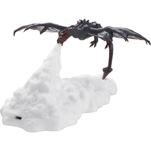 Cute 3D Printed LED Fire Breathing Dragon Night Light Table Lamp