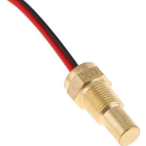 Universal Water Temperature Gauge 2 Pieces, Head Sleeve 10mm, 8-Wire Sensor - Yellow