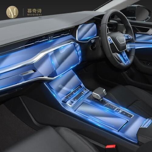 For Audi A6 A7 C8 2019 2020Car Interior Center console Transparent TPU Protective film Anti-scratch Repair film Right-hand drive