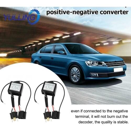 YULLING 2pcs LED Negative Converter Polar inverter Negative Switch Harness Adaptor Reversed Polarity for H4 accessoire voiture