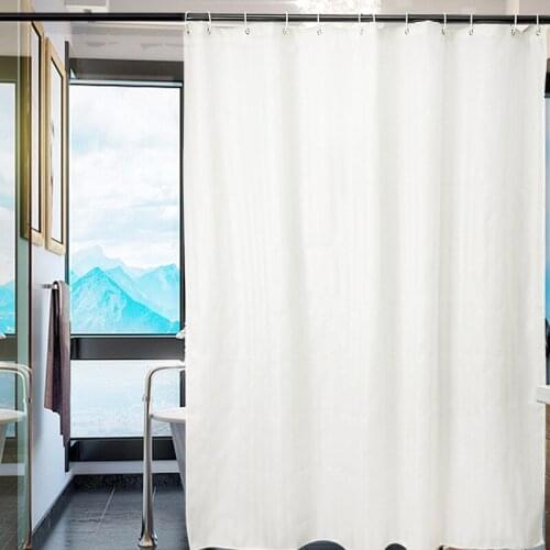 Bathroom Shower Curtain Thickening Stripes Waterproof Mildew Proof Bath Curtains White Polyester Opaque Shower Curtain With Hook