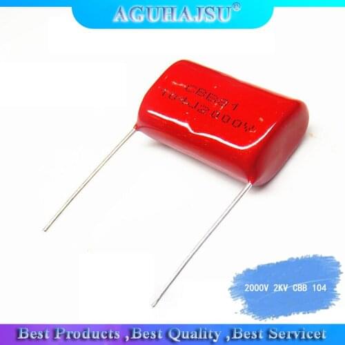 10PCS 0.1uF 2000V 2KV CBB 104 100NF Polypropylene film capacitor pitch 25mm CBB81