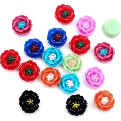 100Pcs Mixed Flower Resin Crafts Christmas Decoration Flatback Cabochon Embellishment For Scrapbook DIY Accessories