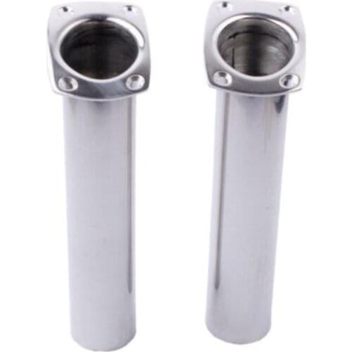 2 pieces 316 Stainless Steel Flush Mount Fishing Rod Holder 90 Degree Rod Pod for Marine Boat
