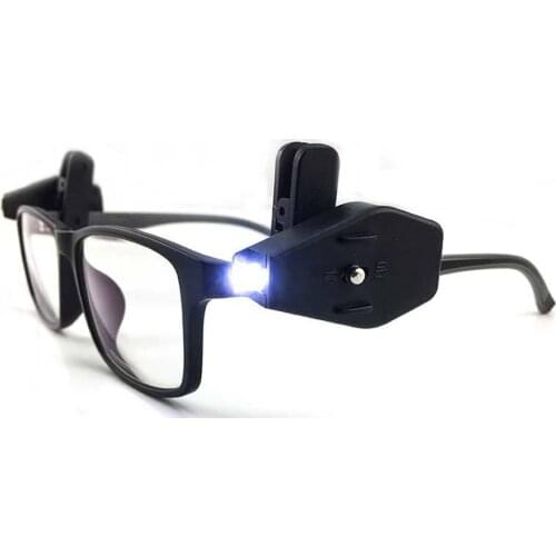 2 Pcs Portable Outdoor Fishing Light Mini Flashlight Glasses Reading Lamp Glasses Clip Adjustable Flashlighting Lights Durable