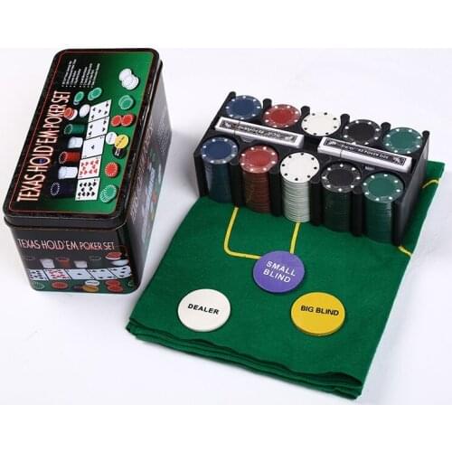 200pcs Round Plastic Chips Casino Poker Card Game Baccarat Counting Accessories Dice Entertainment Chip with Poker Card Jetton