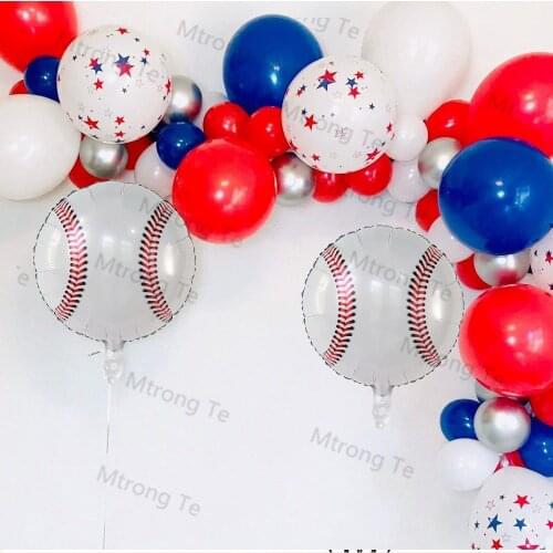 37pcs 18inch Baseball Balloons Game Theme Party Gypsophila Latex Helium Air Ballon Boys Birthday Games Toys Event Party Supplies