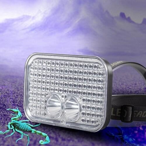 4Modes LED Headlamp 395nm UV Yellow Purple LED Scorpion Lamp Handheld Searchlight Camping Fishing Head Torch Light