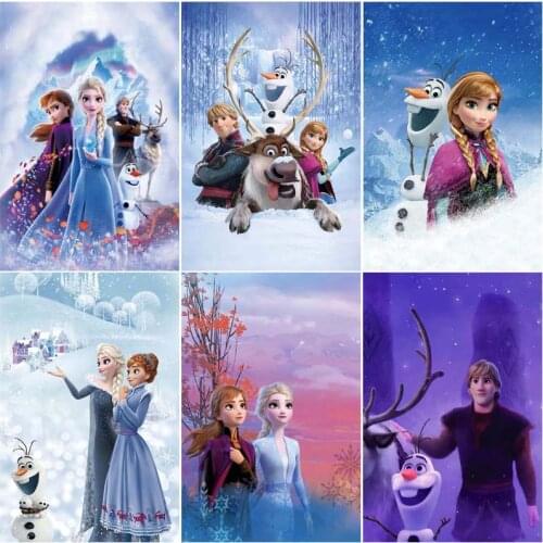 Disney 5D Diy "Frozen" Diamond Painting Cartoon Embroidery Full Diamond Mosaic Cross Stitch Kits Kids Home Decoration Gift